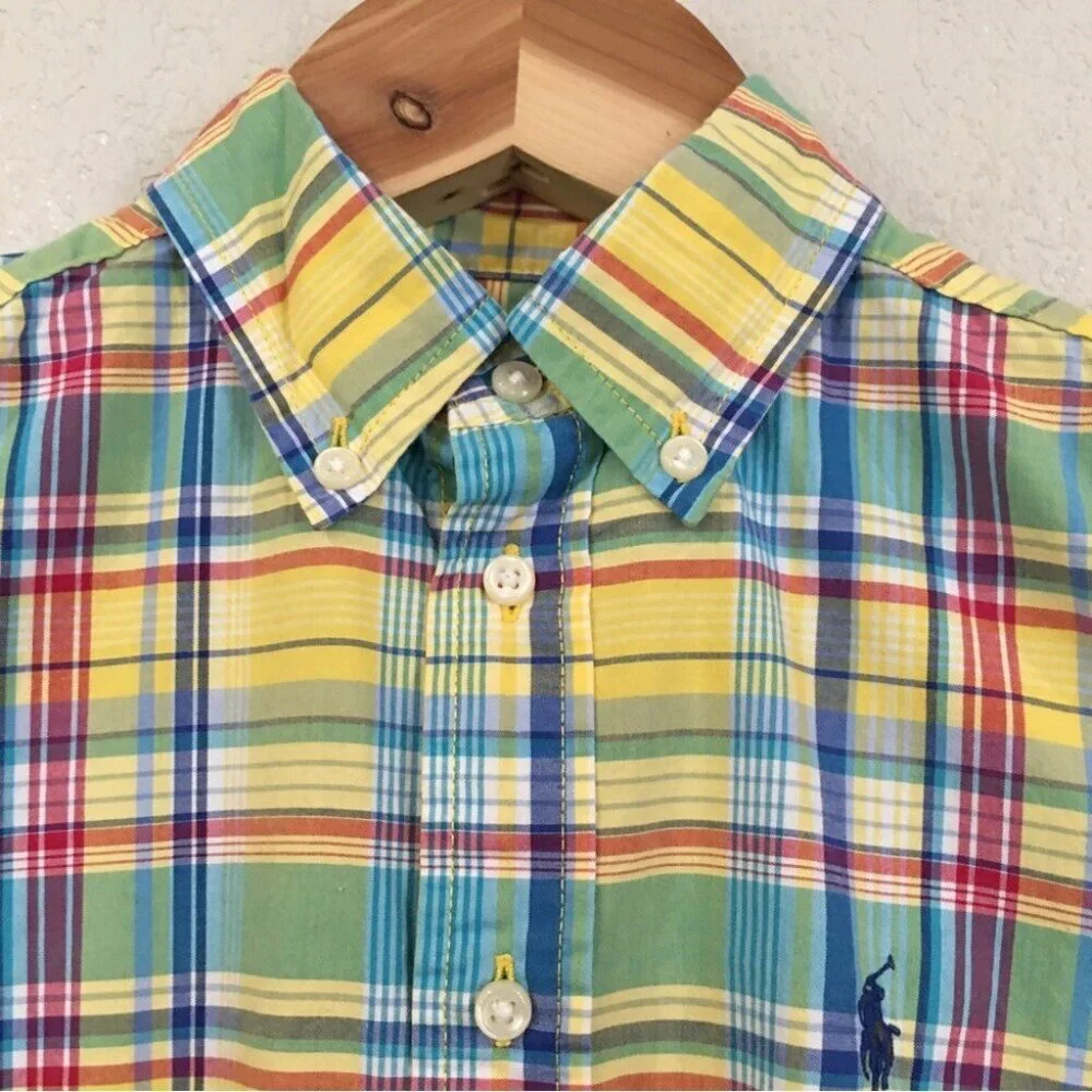 Ralph Lauren Boys‎ 5 Shirt Multicolored Button Short Sleeve Embroidered Designer